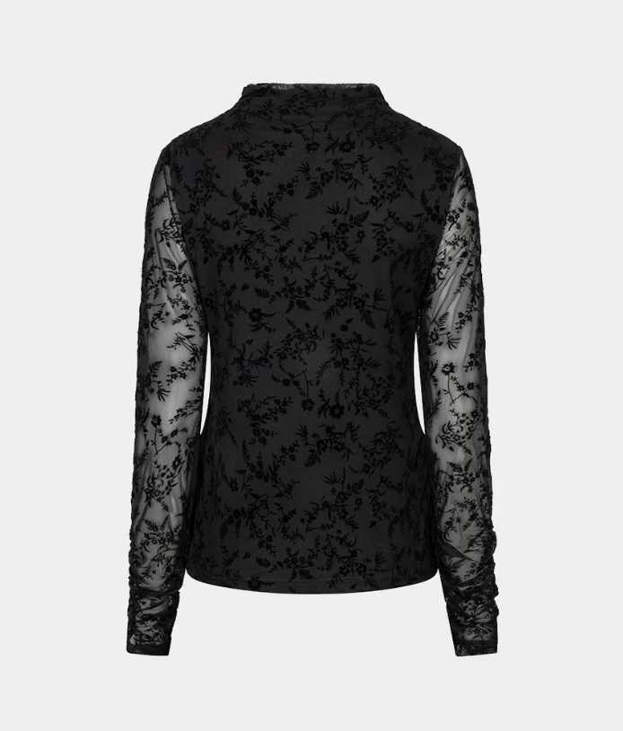 Ivy Black Floral Mesh Top