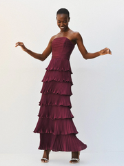 Roxie Burgundy Tiered Dress