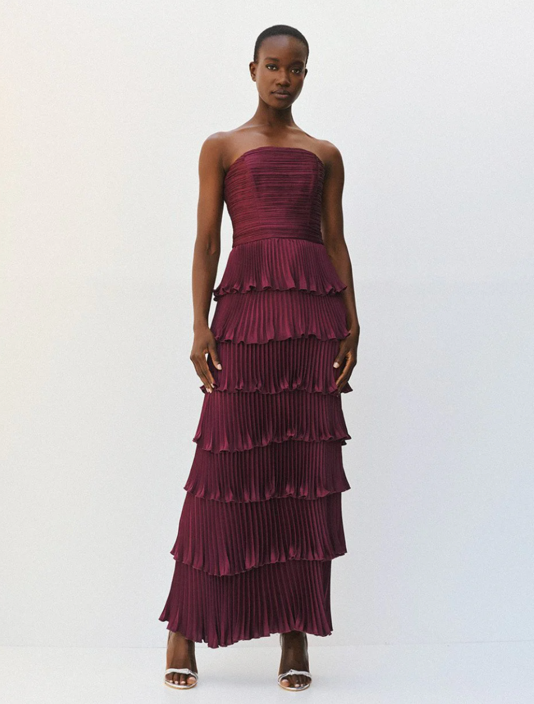 Roxie Burgundy Tiered Dress
