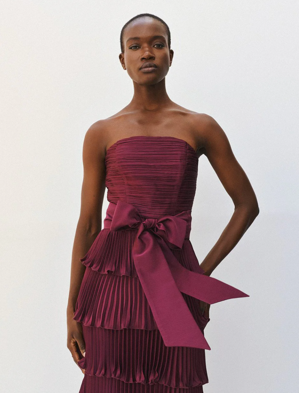 Roxie Burgundy Tiered Dress