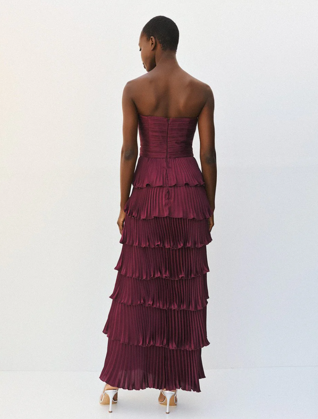Roxie Burgundy Tiered Dress