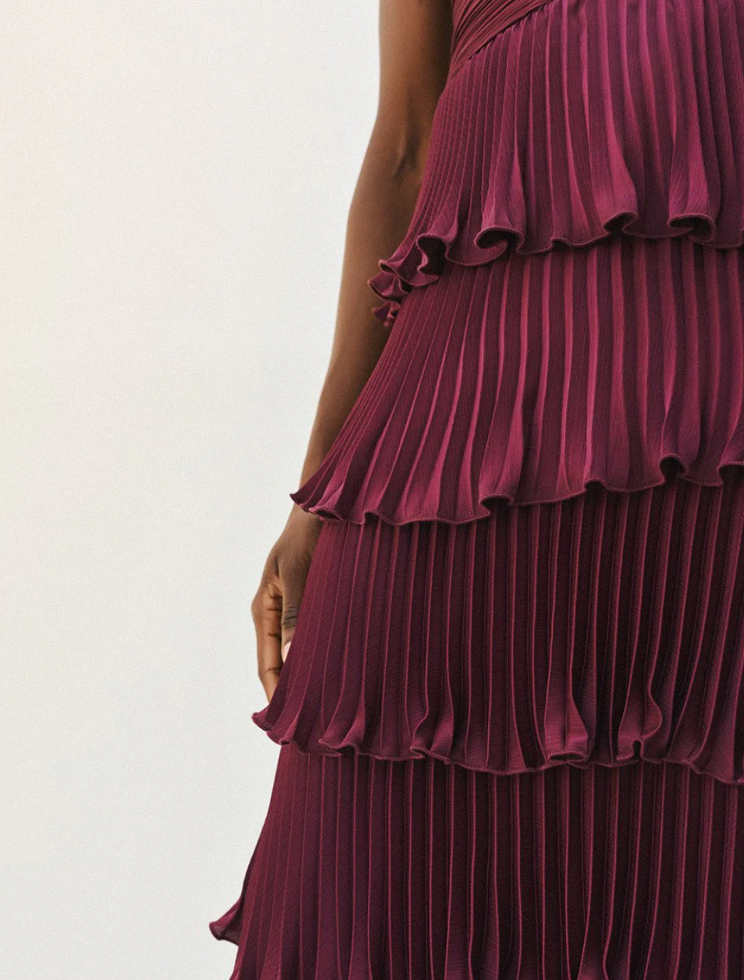 Roxie Burgundy Tiered Dress