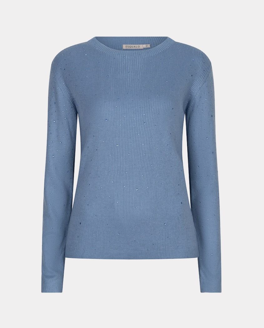 Ivy Dark Sky Blue Sweater with Studs