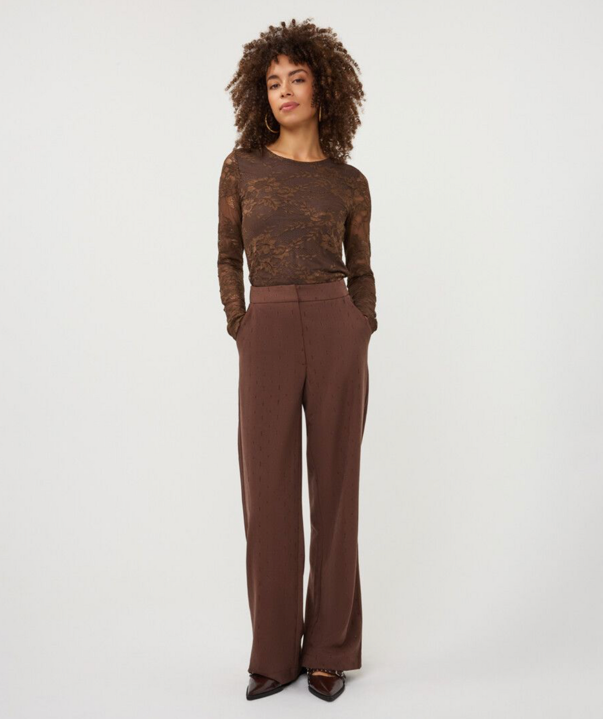 Harriet Brown Rhinestone Wide-Leg Trousers