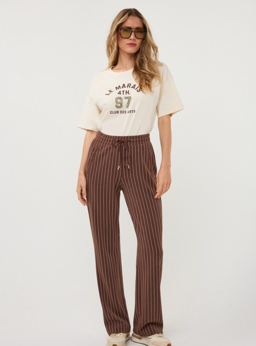 Evie Brown Striped Trouser