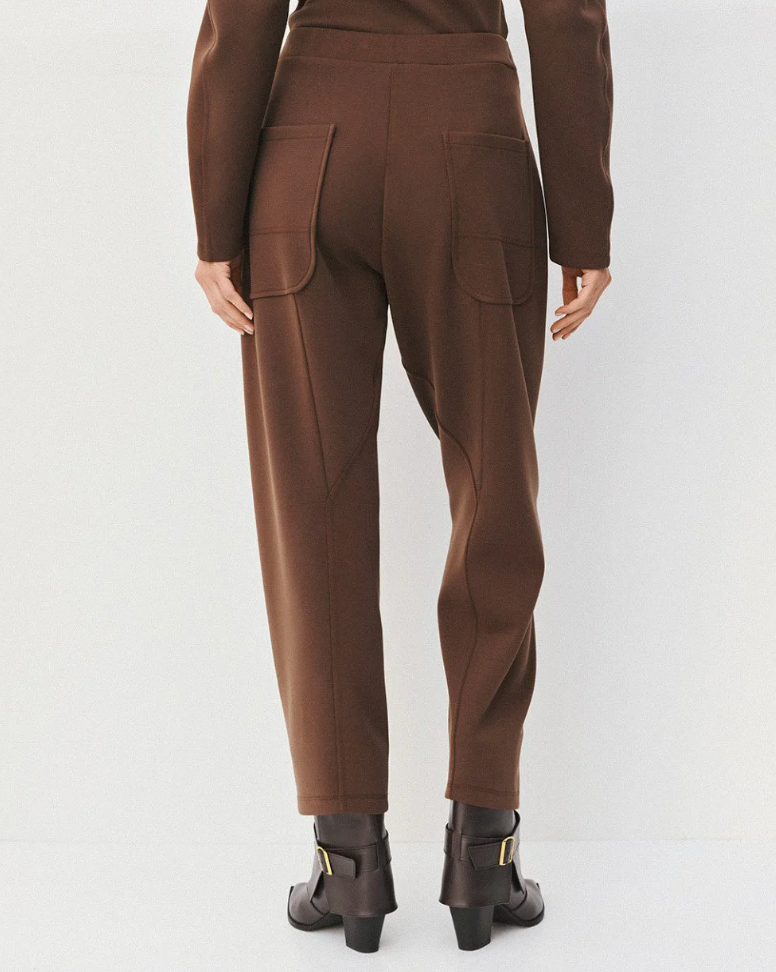 Rachel Coffee Carrot Trouser with Seam Details