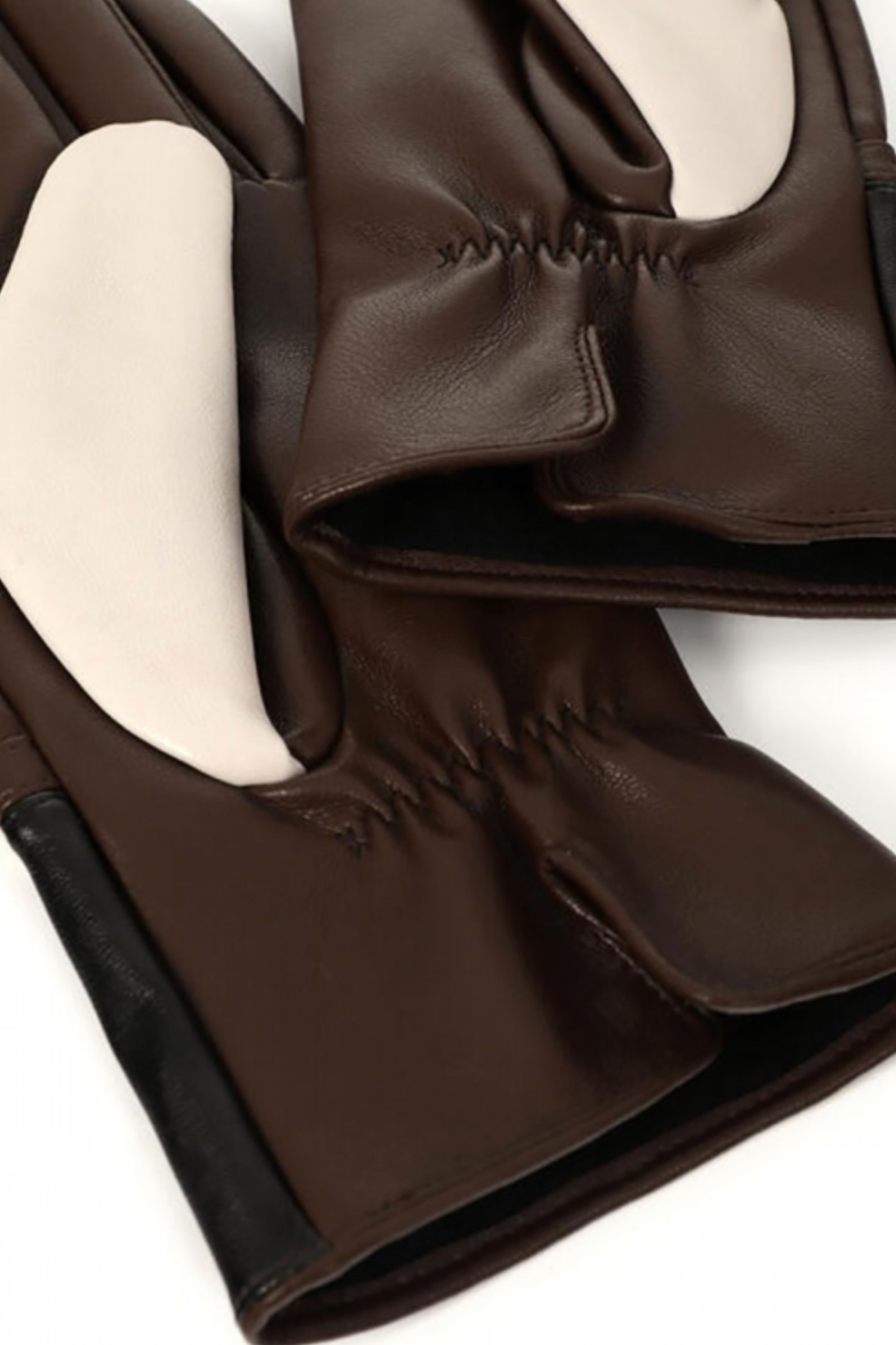 Astra Bicolor Faux-Leather Gloves