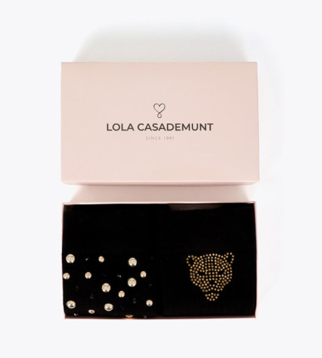 Opal Black Stud Sock Pair