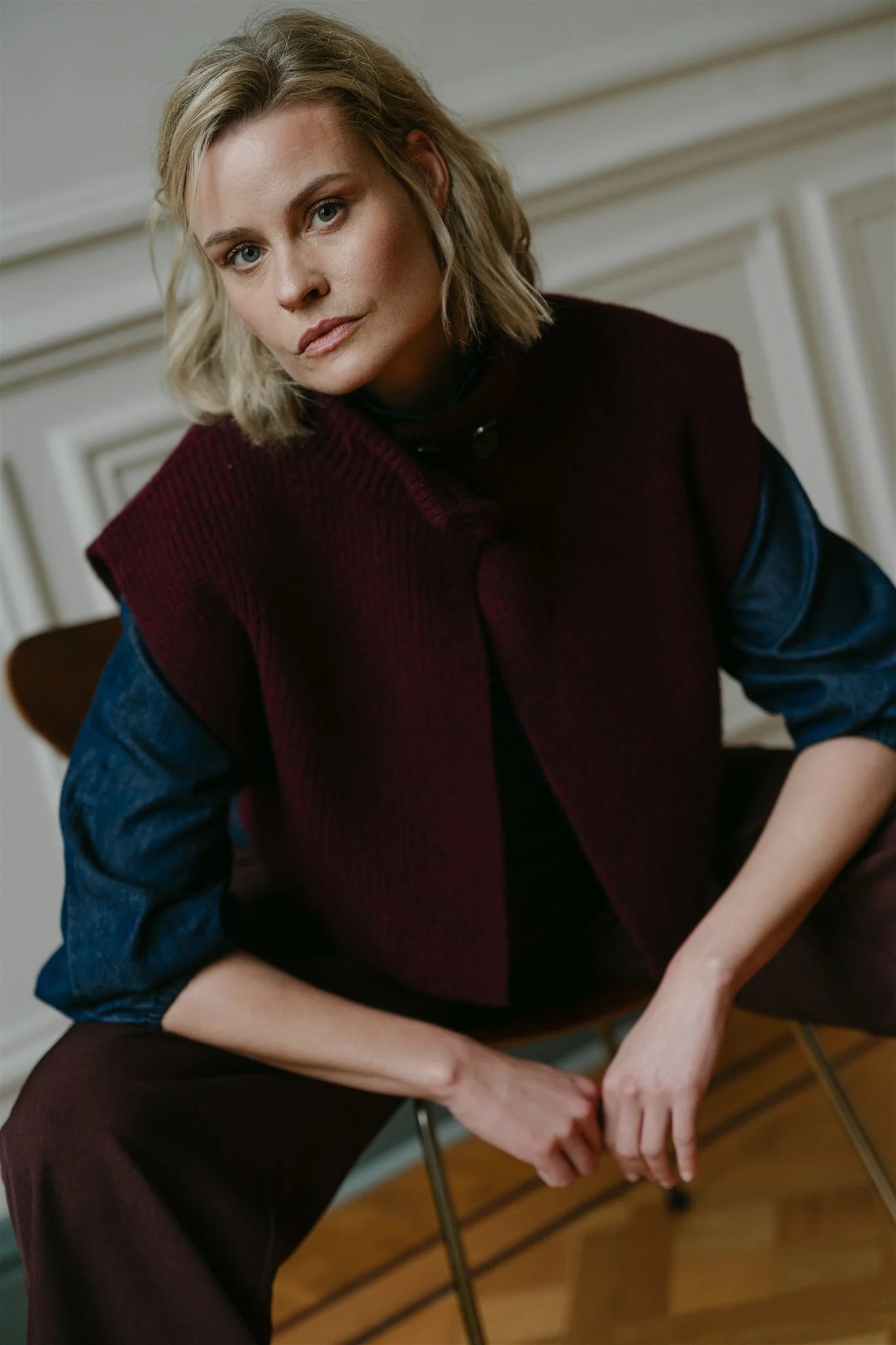 Jesper Dark Denim Blouse