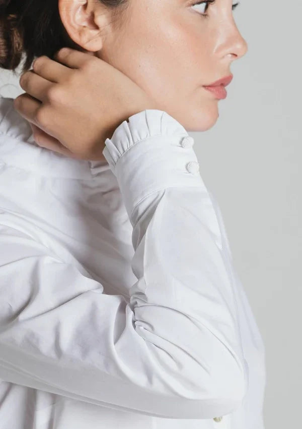 Lucar White Frill Button-Up Shirt