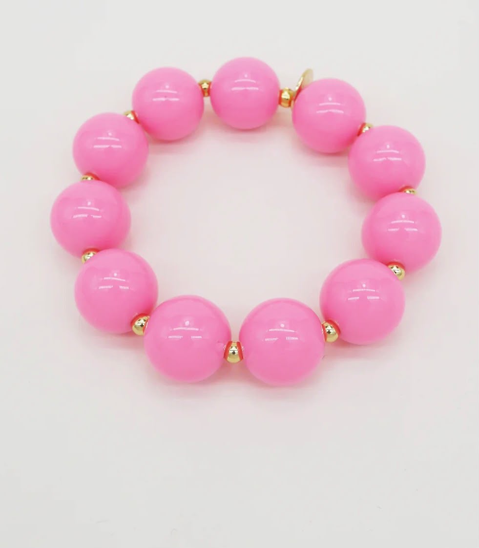 Candy Pink Beaded Bracelet