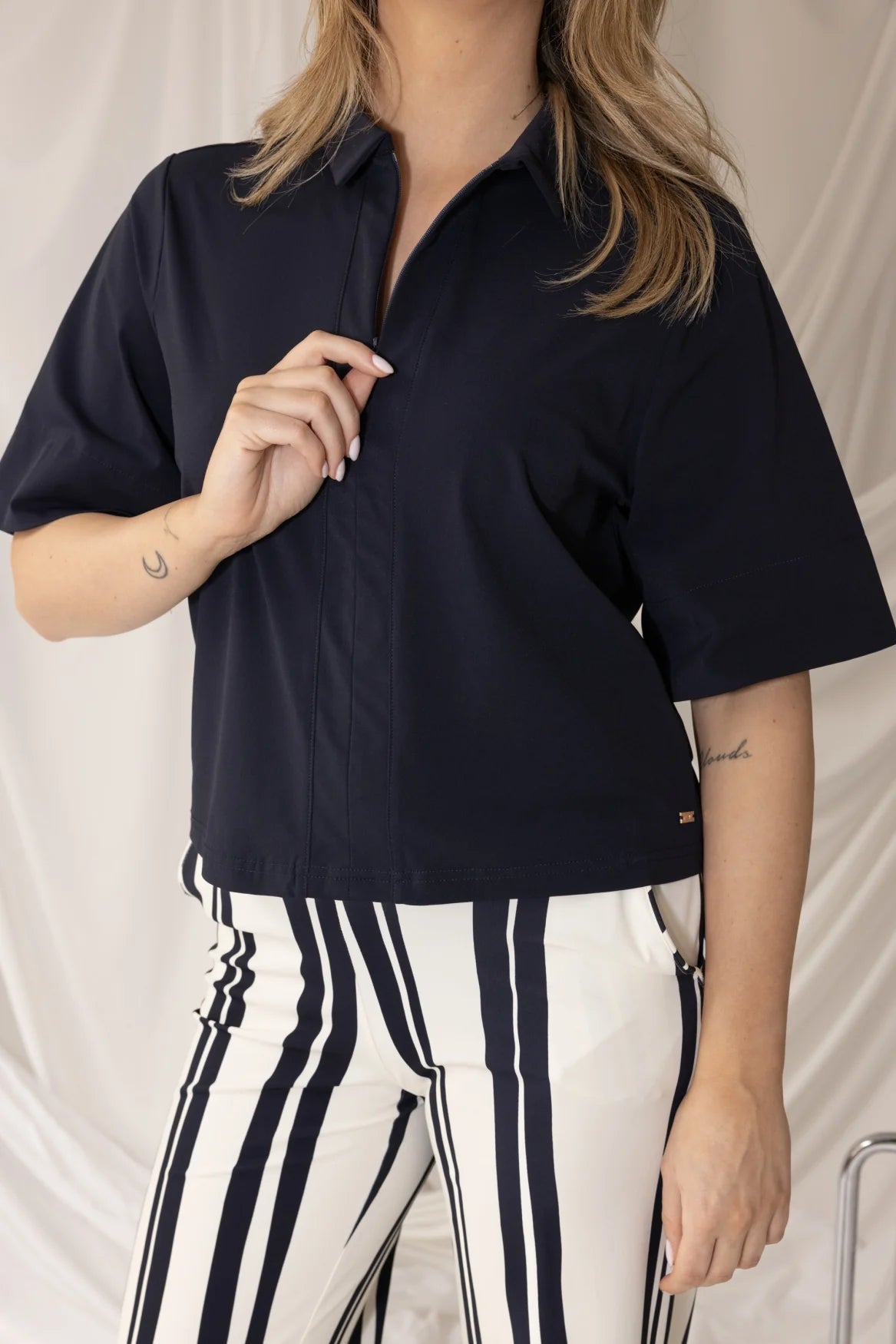 Maggie Navy Blouse