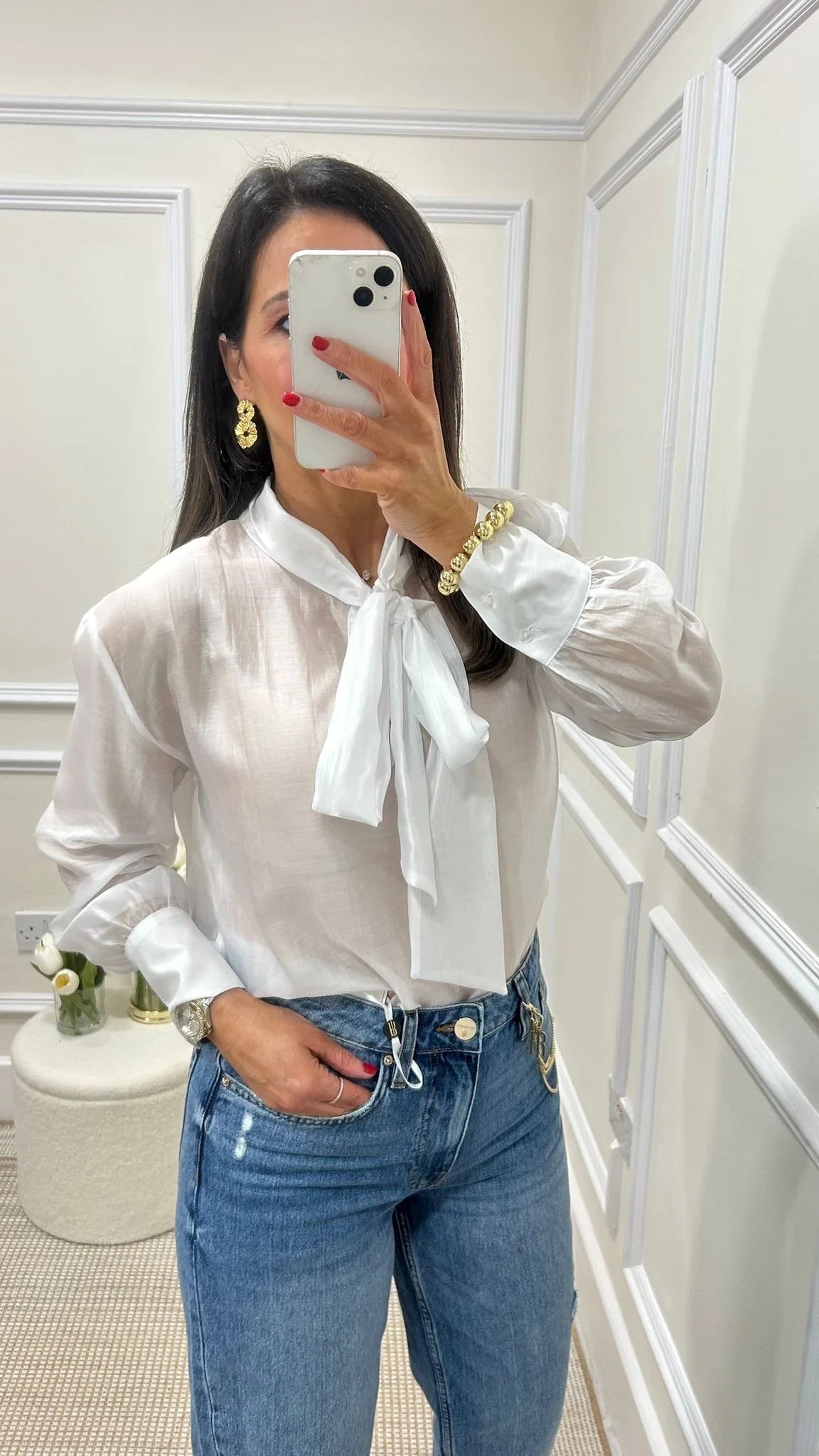 Sienna White Sheer Blouse