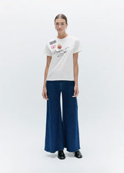 Jenna White Embroided Patch T-shirt
