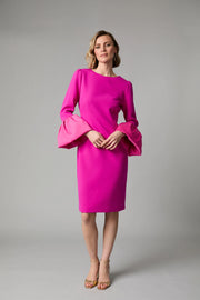Julianne Bell Sleeve Fuchsia Midi Dress