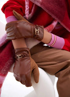 Lola Casa  Ava Brown Logo Glove