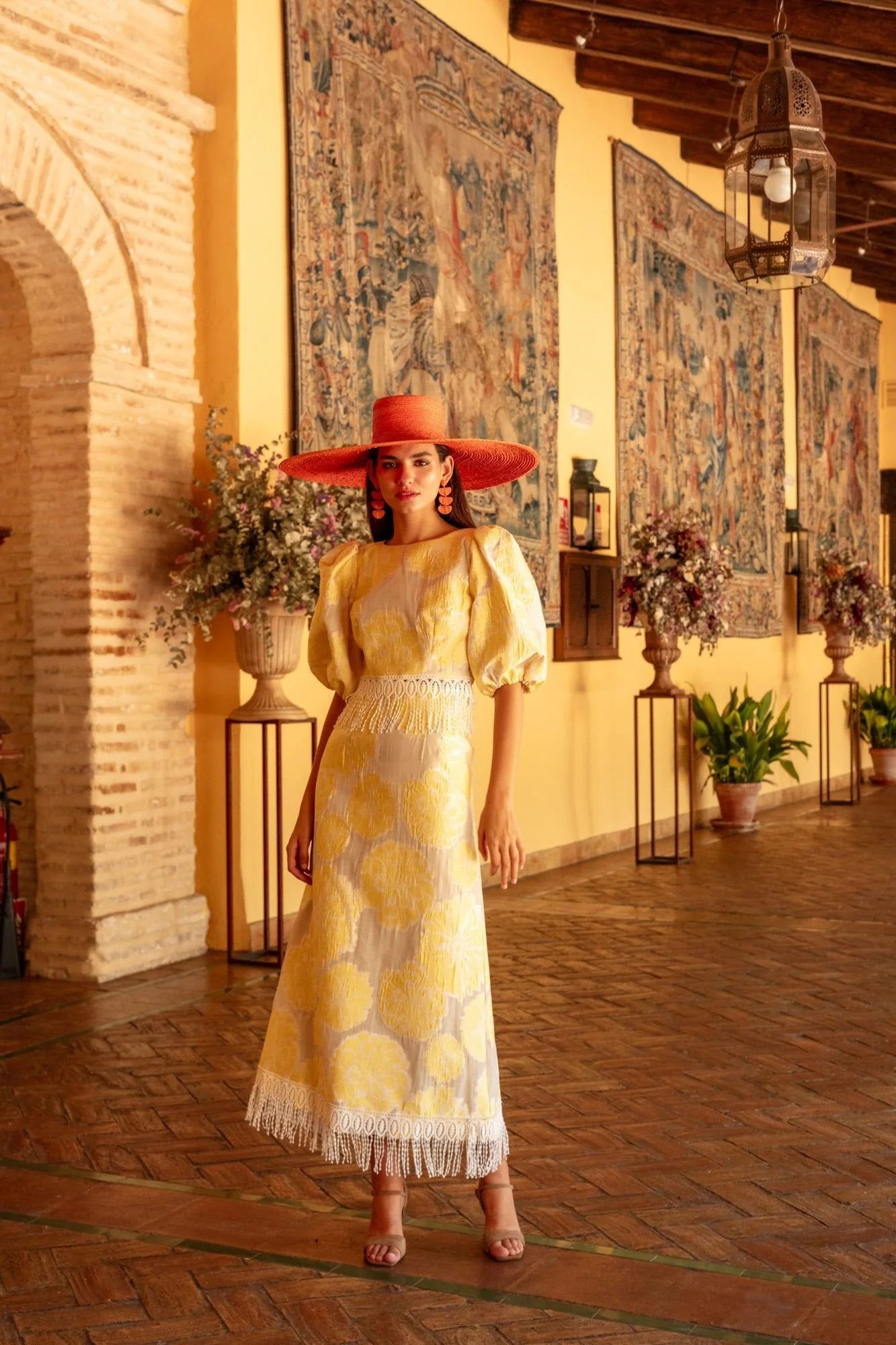 Scicily Lemon Fringe Top And Skirt