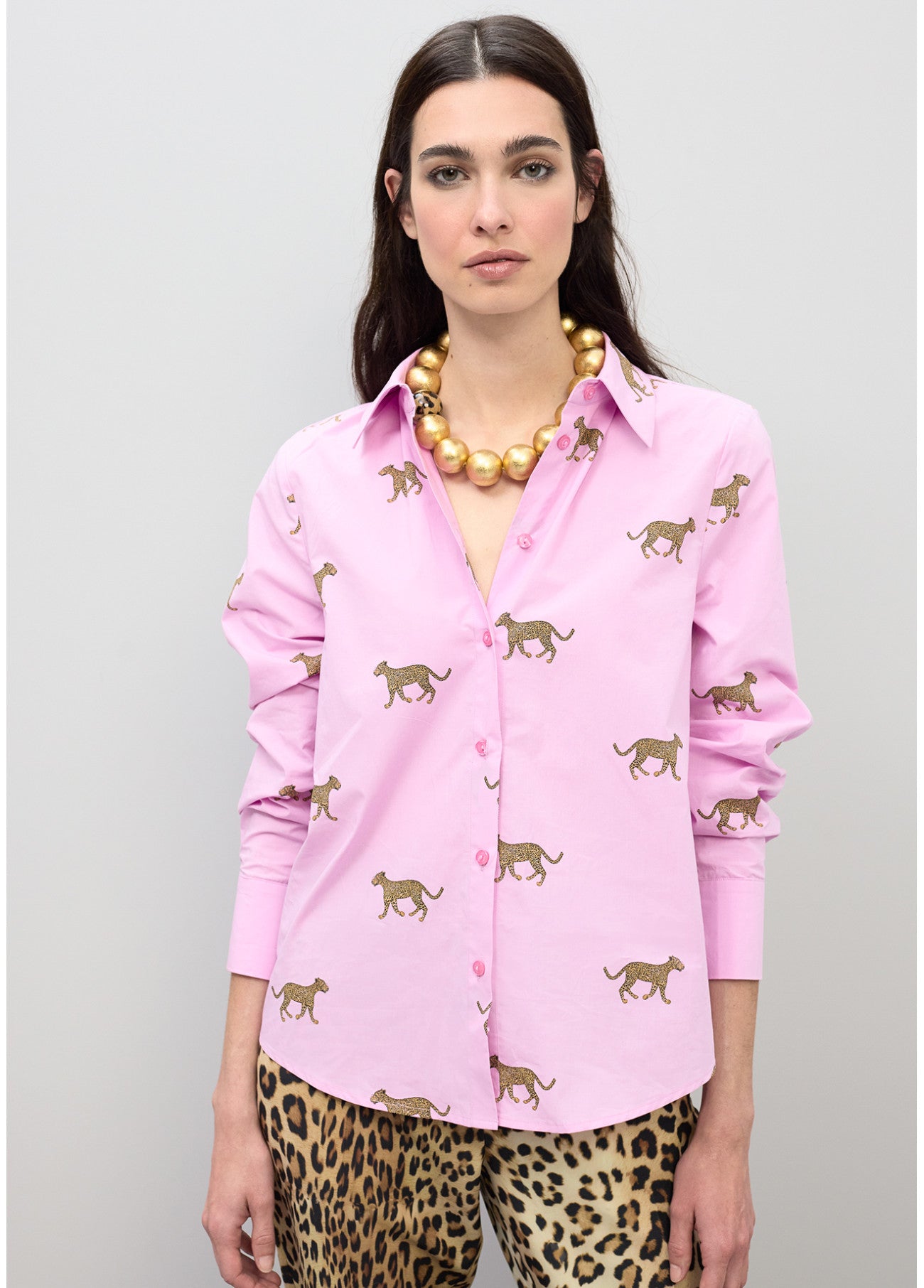 Daphne Pink Leopard Shirt