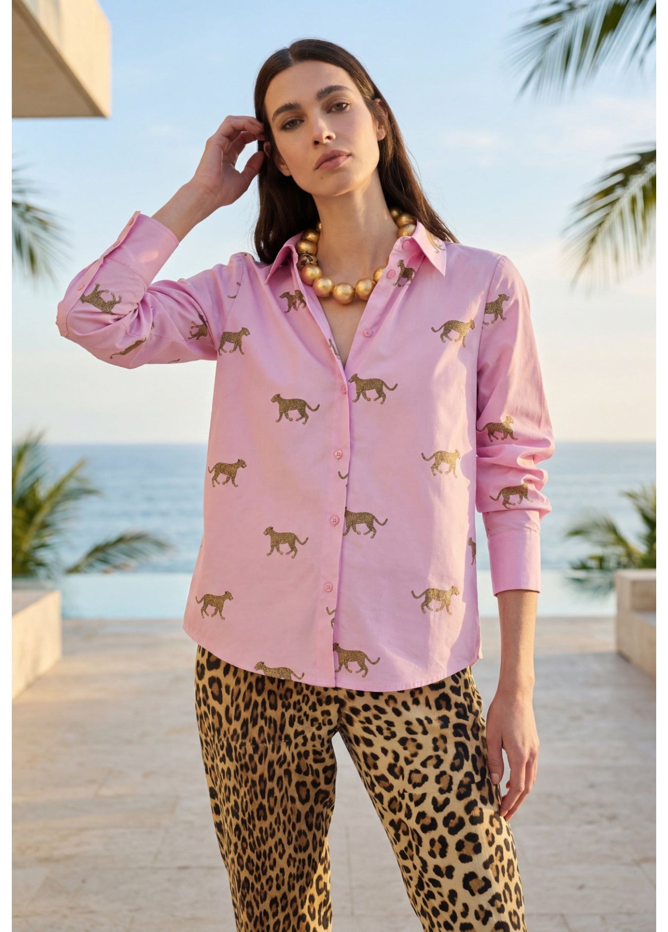 Daphne Pink Leopard Shirt