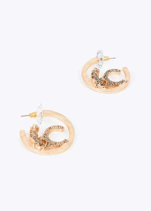 Masaba Cheetah Half-Hoop Earrings