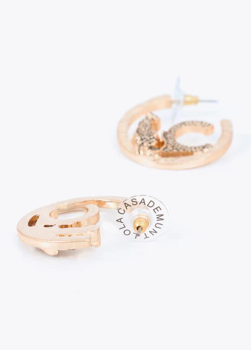 Masaba Cheetah Half-Hoop Earrings
