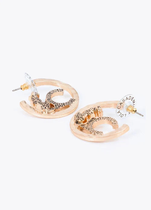 Masaba Cheetah Half-Hoop Earrings