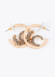 Masaba Cheetah Half-Hoop Earrings