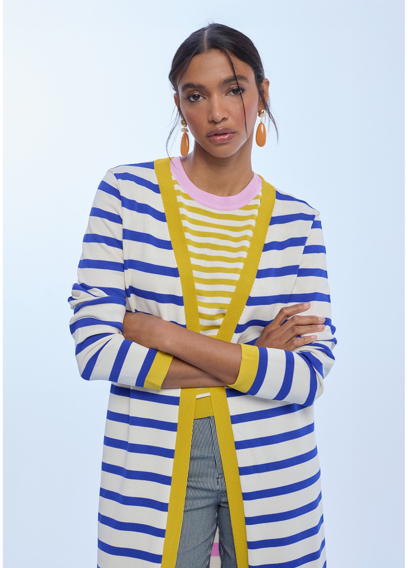Holly Long Striped Cardigan