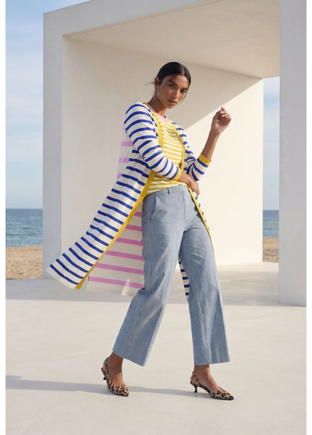 Holly Long Striped Cardigan