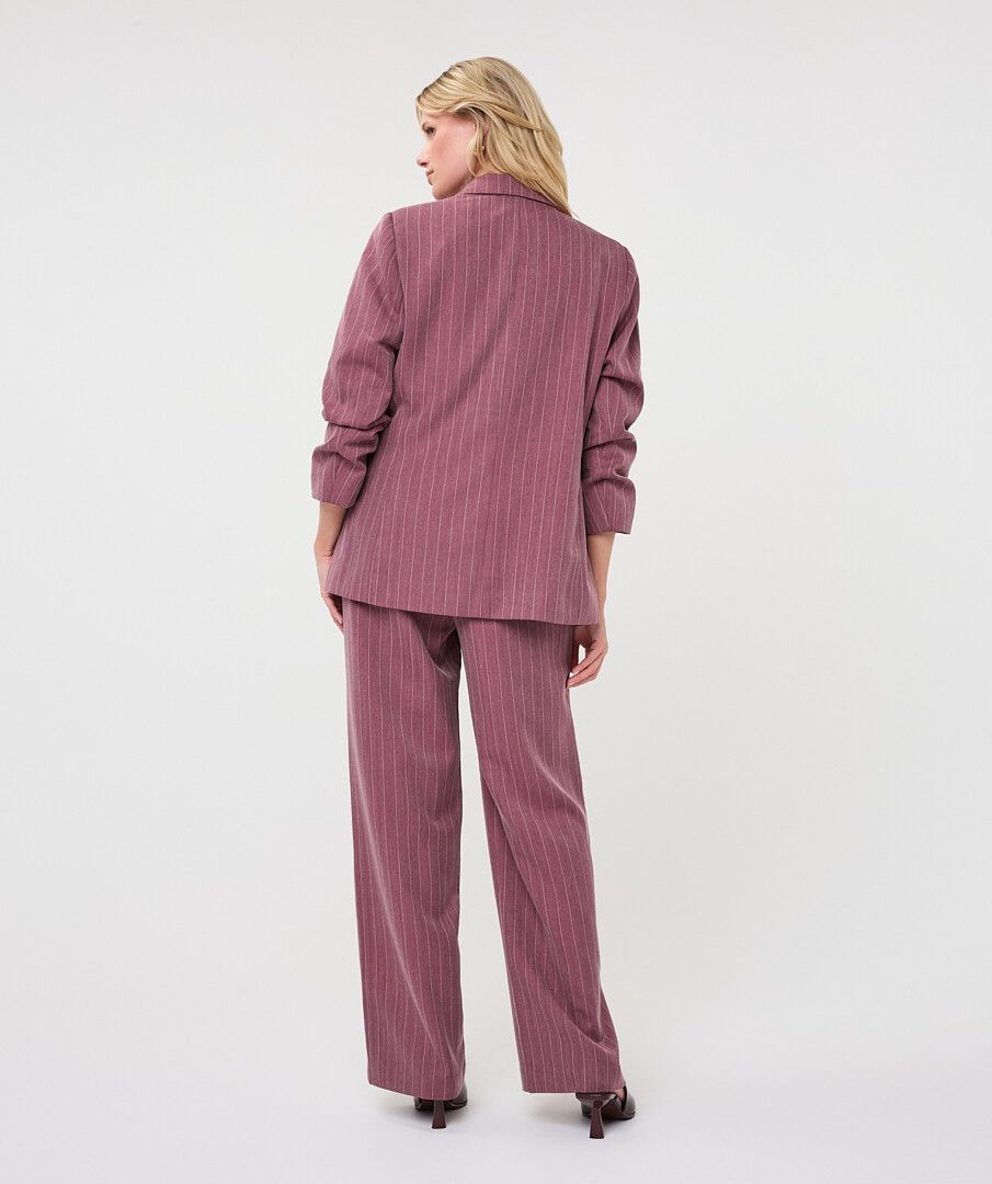 Romy Wine Pinstripe Blazer
