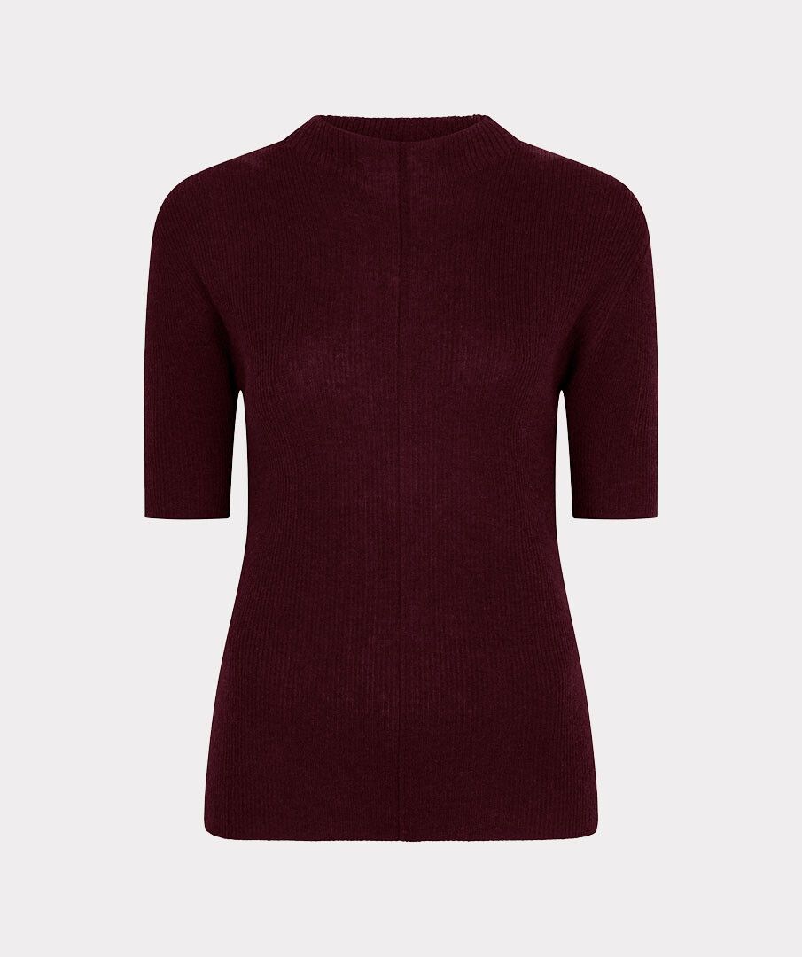 Olivia Merlot Basic Knit Top