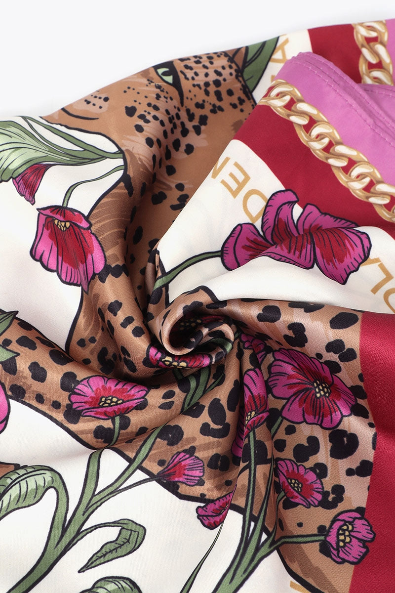 Rosie Tigers and Flowers Scarf