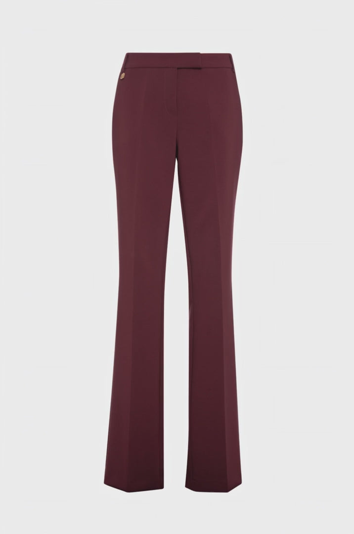 Load video: Jane Burgundy Bootcut Chino Trouser