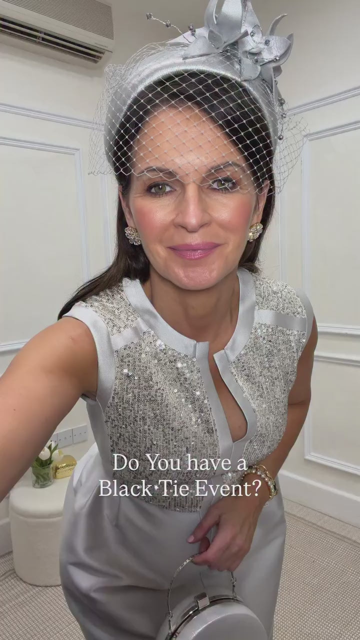 Load video: Jenny Sequin Midi Dress in Silver