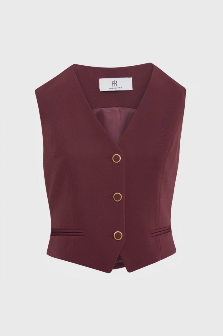 Load video: Erica Burgundy Waistcoat