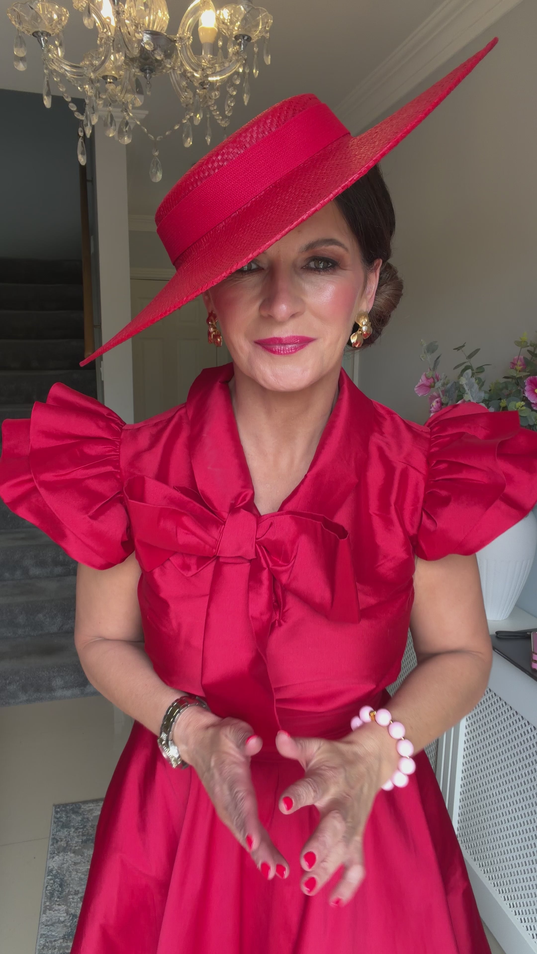 Load video: AndTate Chrissy Pomegranate Red Top