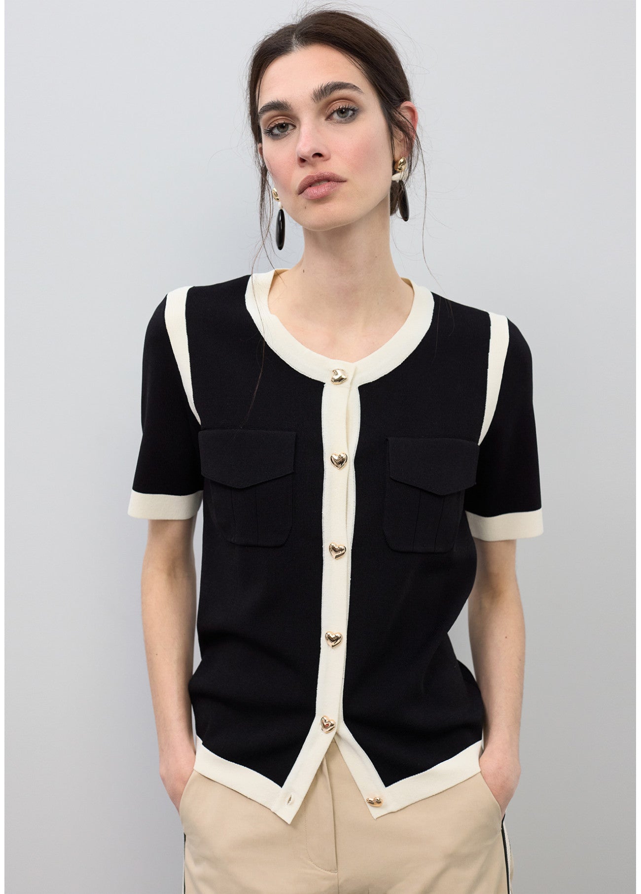 Liv Black Cardigan Top