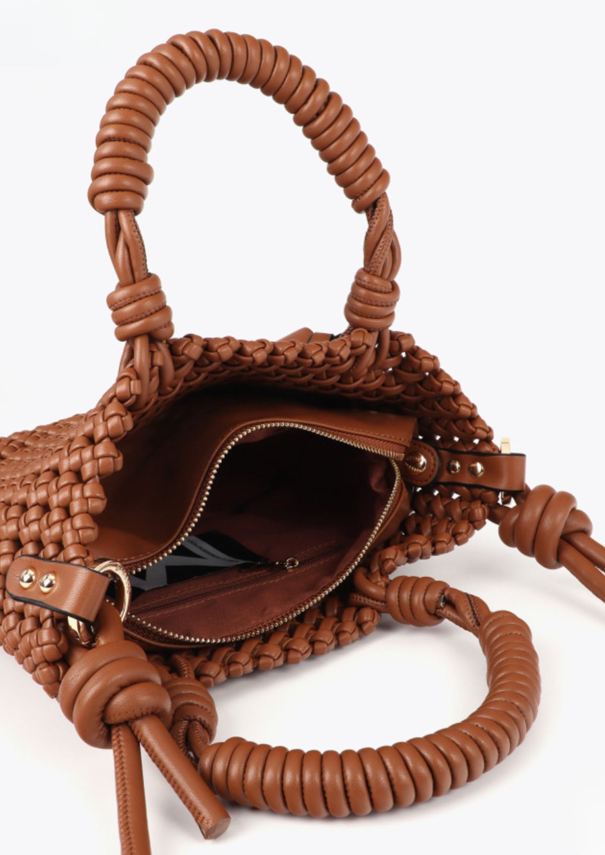 Solene Brown Knotted Crossbody Bag