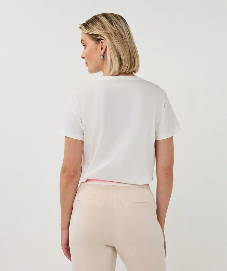 Paris White/Peach Print T-Shirt