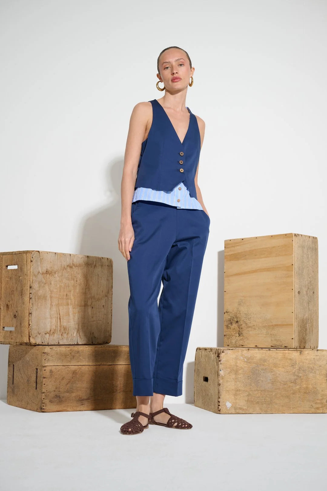 Nia Navy Waistcoat
