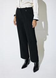 Blake Black Straight Trouser with Bi-color Waistband