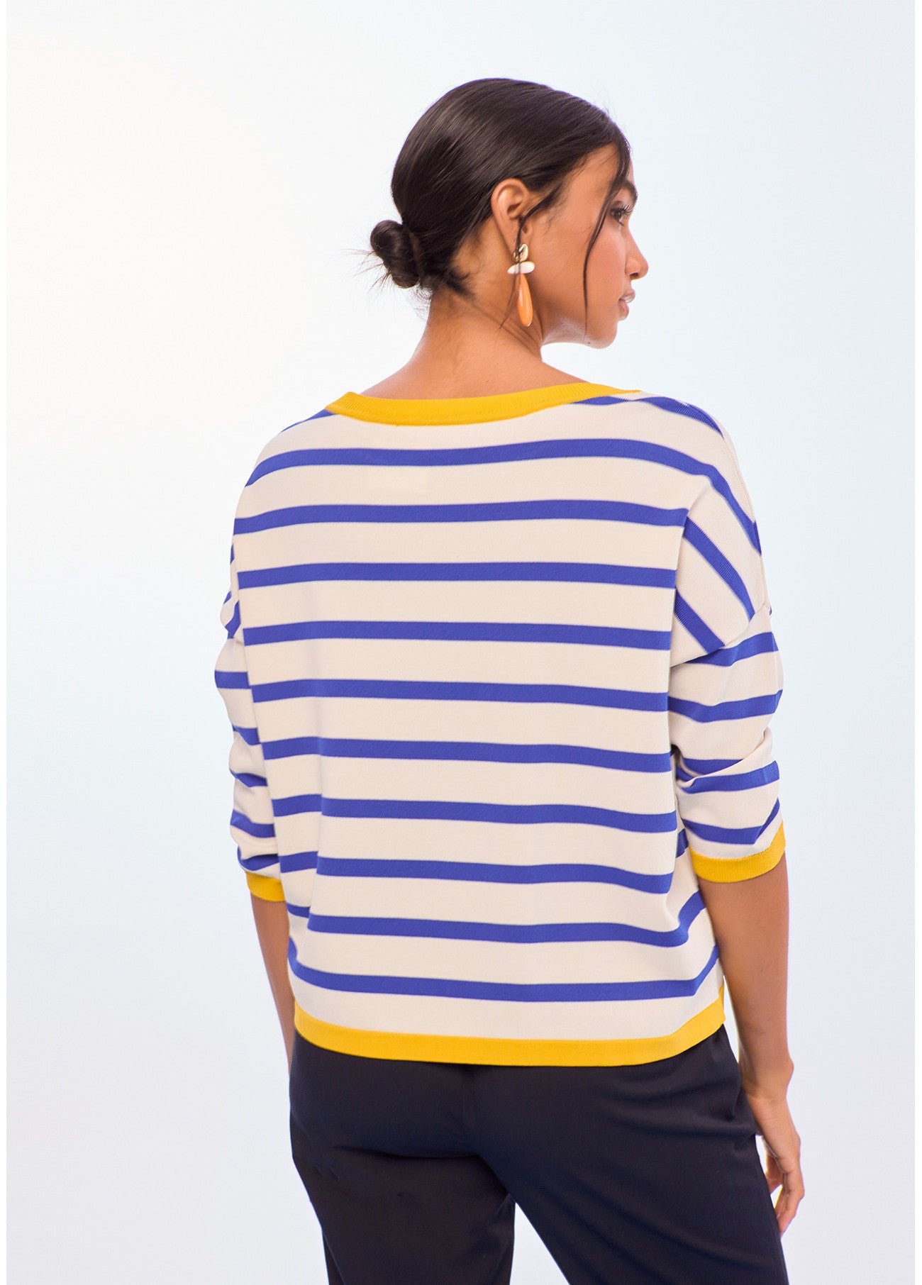 Thea Knit Blue Striped Sweater