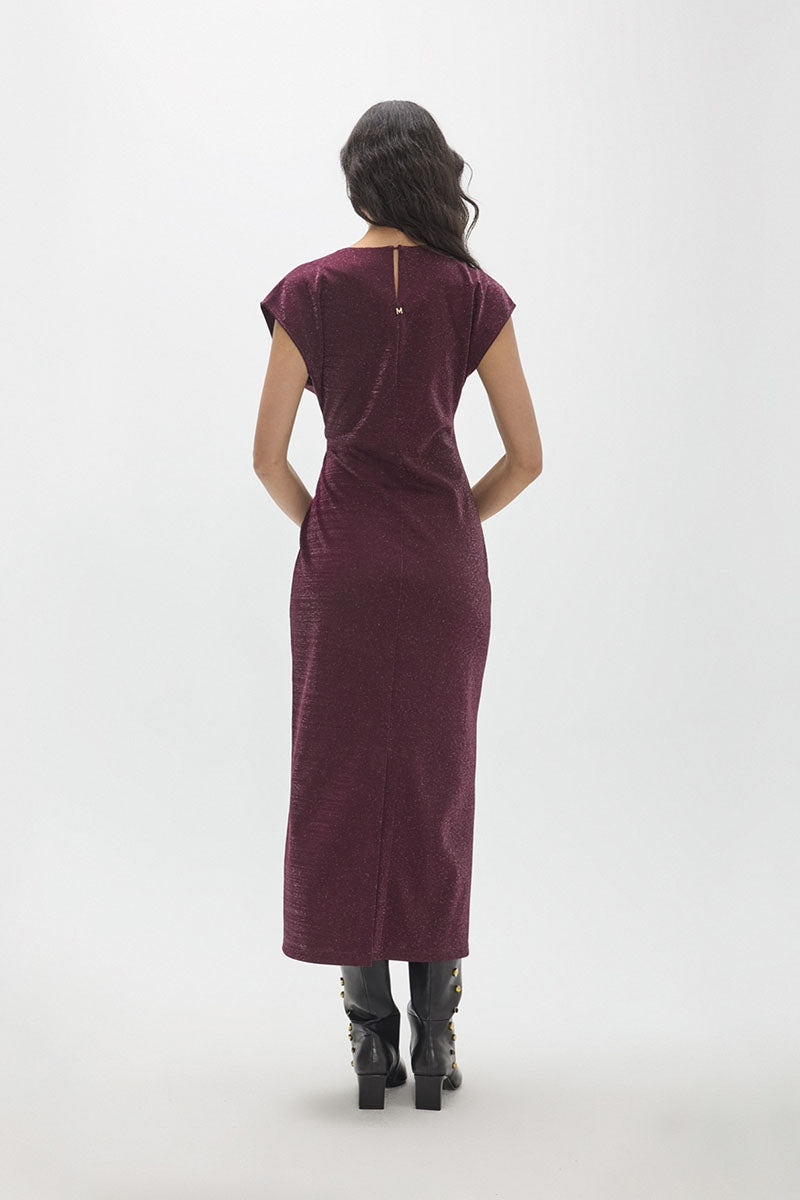 Rue Plum Midi Dress with Sparkle