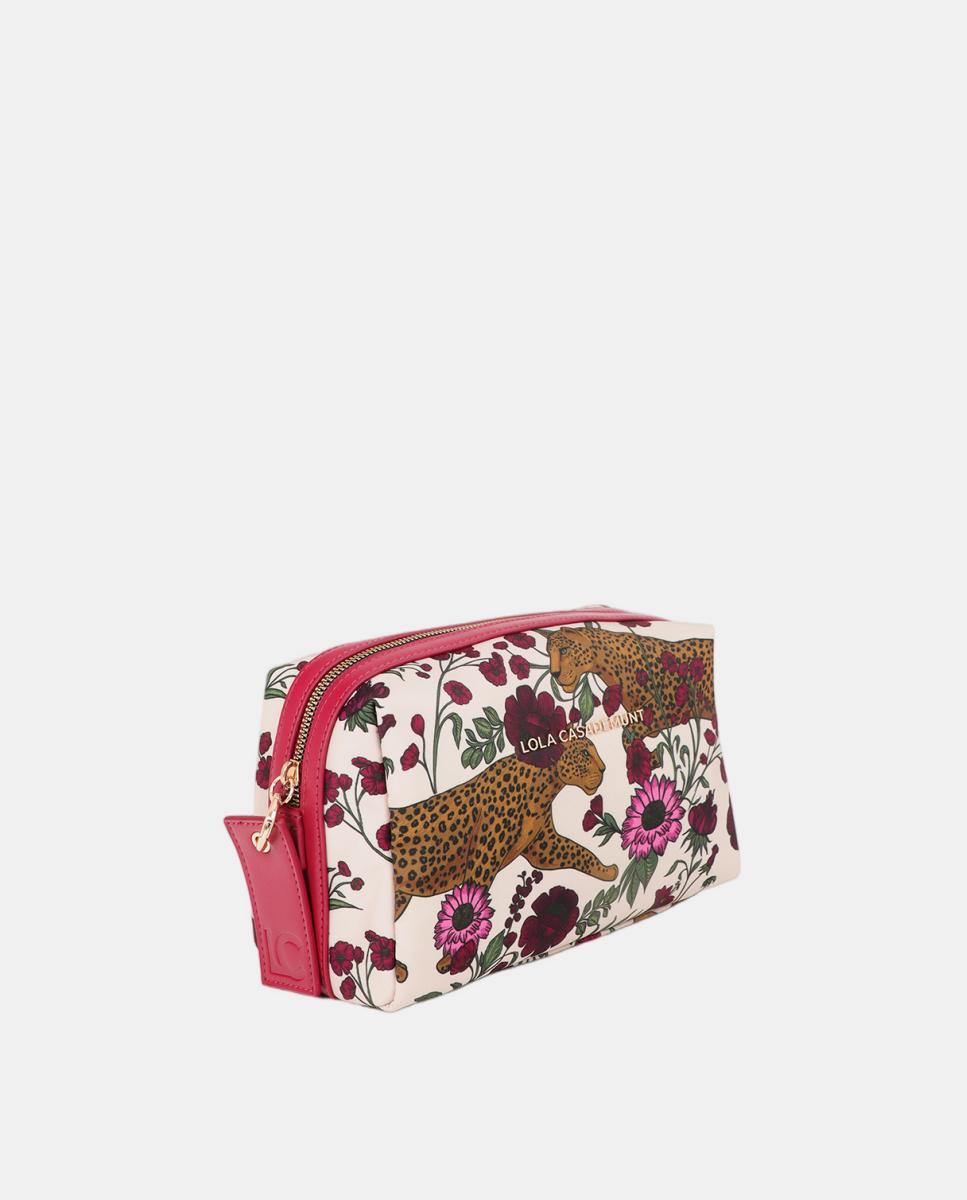 Mila Leopard and Flowers Toiletry Bag