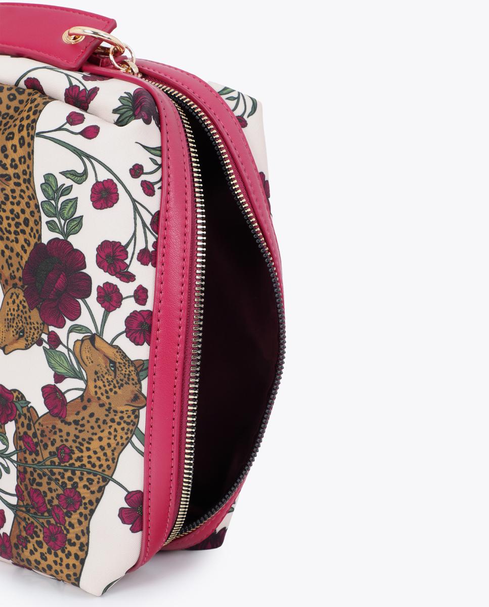 Mila Leopard and Flowers Toiletry Bag